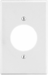 Wallplate 1-Gang 1.60 Inch Opening White, Polycarbonate, Smooth Satin Finish