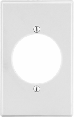 Wallplate, 1-Gang, 2.15 Inch Opening, White, Smooth Satin Finish