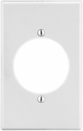 Wallplate, 1-Gang, 2.15 Inch Opening, White, Smooth Satin Finish