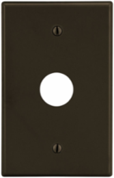 1-Gang Wallplate with .625 Inch Opening, Brown, Smooth Satin Finish