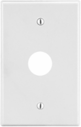 Nonmetallic Wallplate 1-Gang .625 Inch Opening, Polycarbonate, White