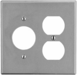 Nonmetallic Wallplate 2-Gang, 1.40" Opening, Gray, 4.63 x 4.69 x 0.25 Inch