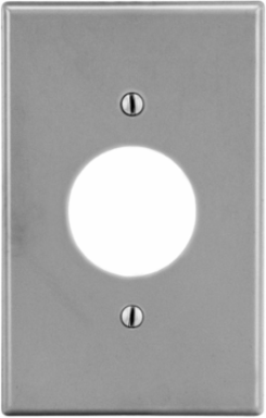 Gray 1-Gang Wallplate with 1.40" Opening, Smooth Satin Finish, 4.63 in x 2.88 in x 0.25 in