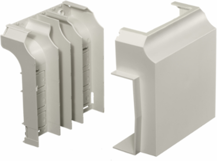 Non-Metallic Raceway 2/3 Tee Fitting, 7.240 Inch Width, Office White