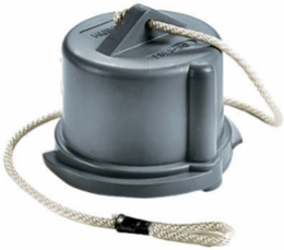 IEC Pin and Sleeve Male Closure Cap for 20A 3-Wire, Watertight, Gray