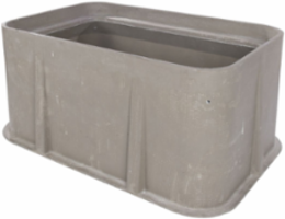 Box, polymer concrete, 13"x24"x26", Flared Wall, Open Bottom, Gasket