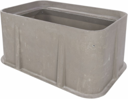 Box, polymer concrete, 30"x48"x24", Flared Wall, Open Bottom