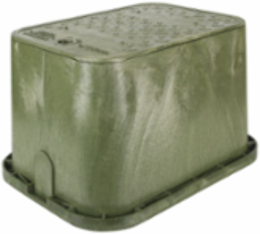 Assembly, Green, HDPE Box and Cover, Pedestrian, 10" x 15" x 12", Bolt Down