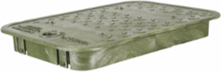 Cover, Green, HDPE, Pedestrian, 10" x 15", Bolt Down, Blank Logo