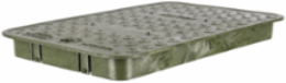 Cover, Green, HDPE, Pedestrian, 11" x 18", Bolt Down, Blank Logo