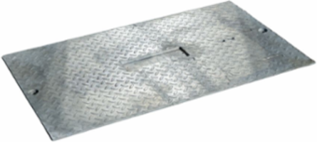 Cover, Steel, Light Duty 10k, 12"x16", 1-piece w/2 Bolt, Blank Logo