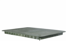 Cover, HDPE, Light Duty 5k, 14"x22", 1-piece cover w/1 Penta Bolts, Crimp Lock, Blank Logo