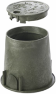 Assembly, Green, HDPE Box and Cover, Pedestrian, 6" Dia, Bolt Down
