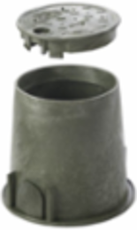 Assembly, Green, HDPE Box and Cover, Pedestrian, 9" Dia, Bolt Down