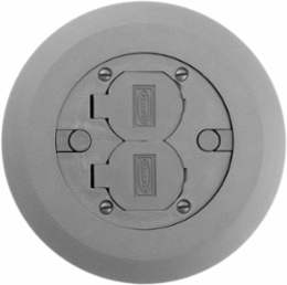 Flush Round Floor Box Cover 6.25 Inch Diameter, Gray, Thermoplastic ABS