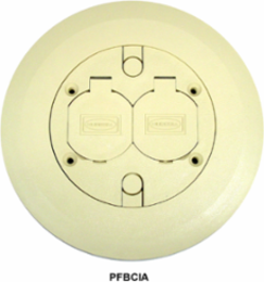 Round Plastic Floor Box Cover, Thermoplastic ABS, 6.25 Inch, Ivory