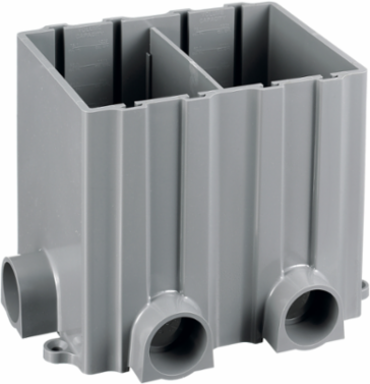 Non-Metallic Concrete Floor Box, 2-Gang, 14.3 cu. in. Capacity