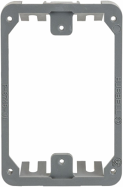 1-Gang Mounting Collar for Non-Metallic Tile Flanges, Gray, 4.56 Inch x 3.07 Inch x 0.97 Inch