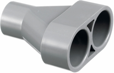 Round PVC Floor Box Y Adapter, Gray, UL Listed