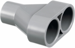Round PVC Floor Box Y Adapter, Gray, UL Listed