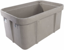 Box, Polymer Concrete, Tier 22, 30"x48"x36", Straight Wall, Solid Bottom