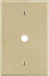 Wallplate 1-Gang .406 Inch Opening, 4.94 Inch x 3.15 Inch x 0.25 Inch, Ivory
