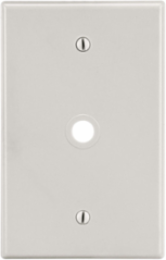 Mid-Size 1-Gang Wallplate, .406" Opening, 4.94 Inch x 3.15 Inch x 0.25 Inch, Light Almond