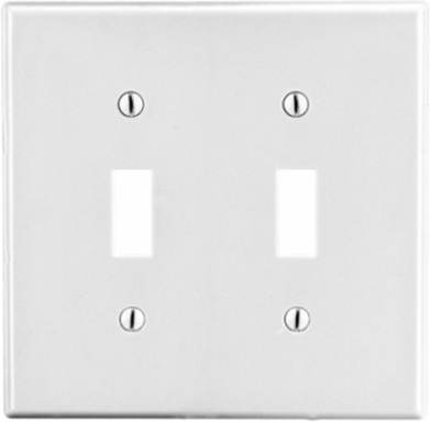 WALLPLATE, M-SIZE, 2-G, 2) TOG, WH