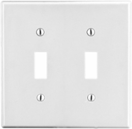 WALLPLATE, M-SIZE, 2-G, 2) TOG, WH