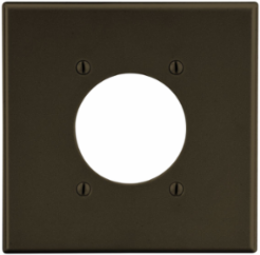 Wallplate, 2-Gang 2.15" Opening, Brown, Smooth Satin Finish, 4.94" x 5.00"