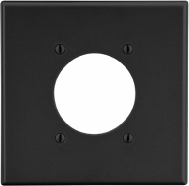 Black Mid-Size Wallplate, 2-Gang, 2.15" Opening, Smooth Satin Finish