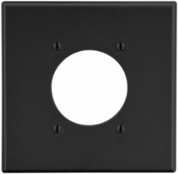 Black Mid-Size Wallplate, 2-Gang, 2.15" Opening, Smooth Satin Finish
