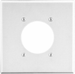 Wallplate 2-Gang 2.15" Opening White, Smooth Satin Finish, Polycarbonate Material