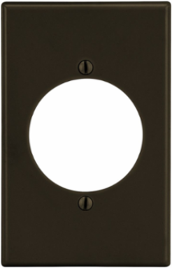 Wallplate 1-Gang 2.15" Opening Brown Polycarbonate, Smooth Satin Finish