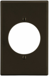 Wallplate 1-Gang 2.15" Opening Brown Polycarbonate, Smooth Satin Finish