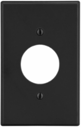 Wallplate 1-Gang 1.40" Opening, Black, 4.94 x 3.15 x 0.25 Inch
