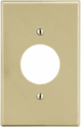 Nonmetallic Wallplate 1-Gang, 1.40" Opening, Ivory, 4.94 x 3.15 x 0.25 Inch
