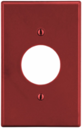 Wallplate 1-Gang, 1.40" Opening, Red, Smooth Satin Finish, Polycarbonate Material