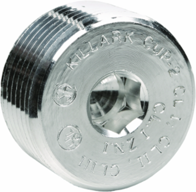 1/2 Inch Steel Zinc Plated Threaded Close Up Plug, Quad Listed