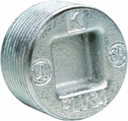 2 Inch Zinc Plated Steel Threaded Insert Plug for NPT Hubs