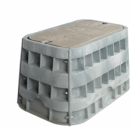 Assembly, 12"x18"x18", HDPE Enclosure with Polymer Concrete lid rated at 10k, with hex head bolts