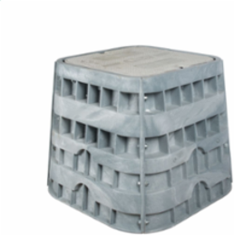 Assembly, 18"x18"x24", HDPE Enclosure with Polymer Concrete lid rated at 10k, with hex head bolts