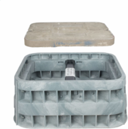 Assembly, 18"x30"x24", HDPE Enclosure with Polymer Concrete lid rated at 20k, with hex head bolts
