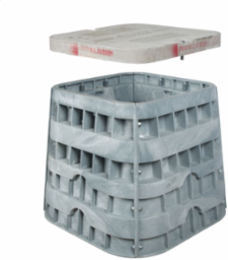 Assembly, 24"x24"x24", HDPE Enclosure with Polymer Concrete lid rated at 20k, with hex head bolts