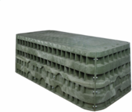 Assembly, HDPE, 24"x60"x24", 5k rated, hex head bolts