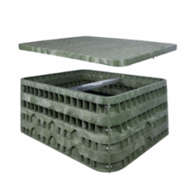 Assembly, HDPE, 30"x48"x24", 5k rated, hex head bolts