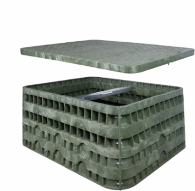 Assembly, HDPE, 30"x60"x24", 5k rated, hex head bolts