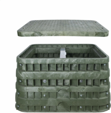 Assembly, HDPE, 36"x36"x24", 5k rated, hex head bolts