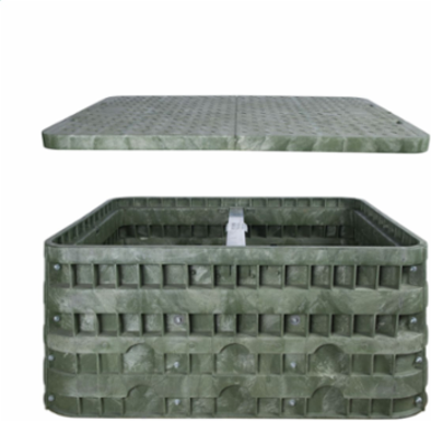 Assembly, HDPE, 36"x48"x24", 5k rated, hex head bolts