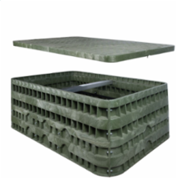 Assembly, HDPE, 36"x60"x24", 5k rated, hex head bolts